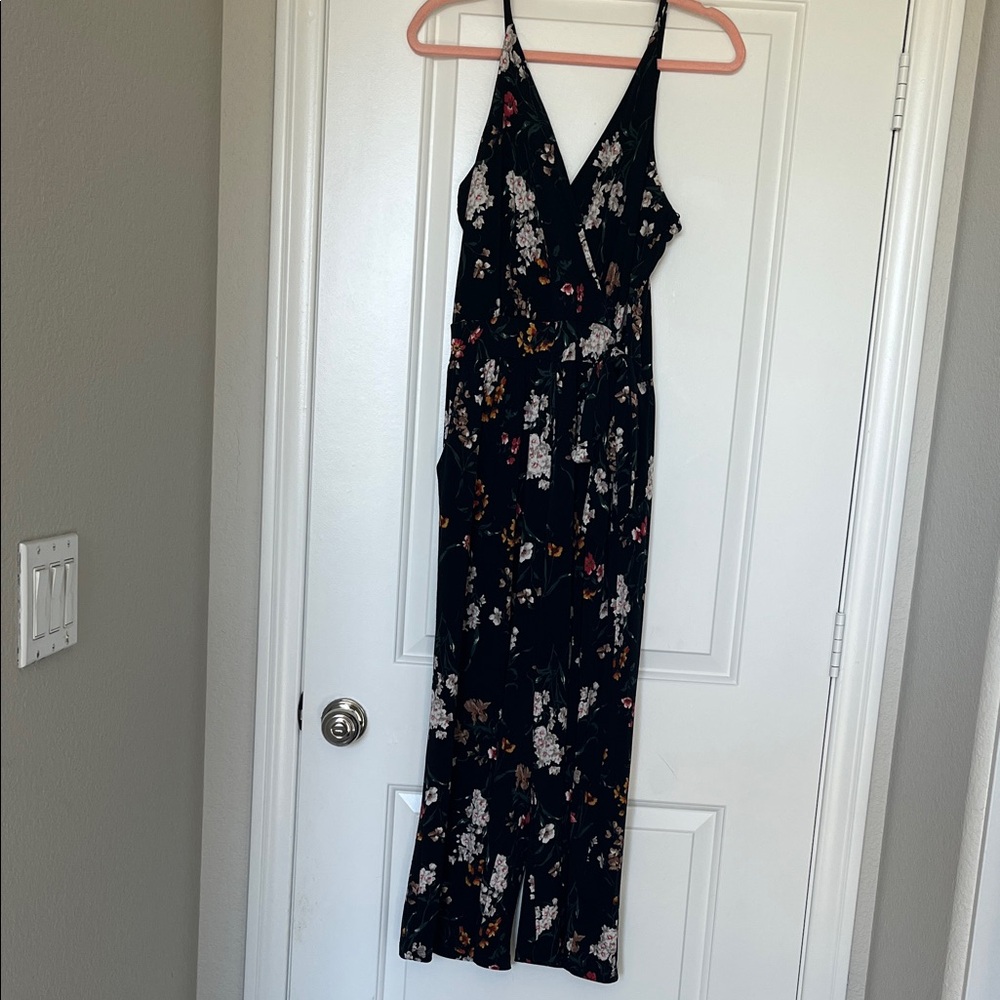Kaileigh Floral Crop Knit Jumpsuit